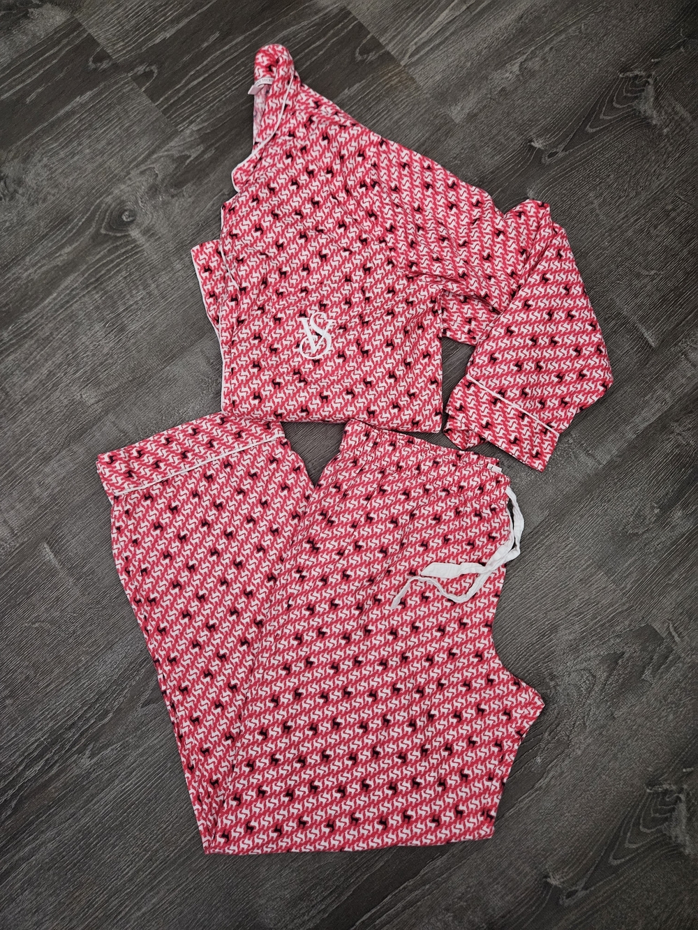 Victoria's Secret Pink Reindeer Flannel Pajama Set The Dreamer Graphic PJ M